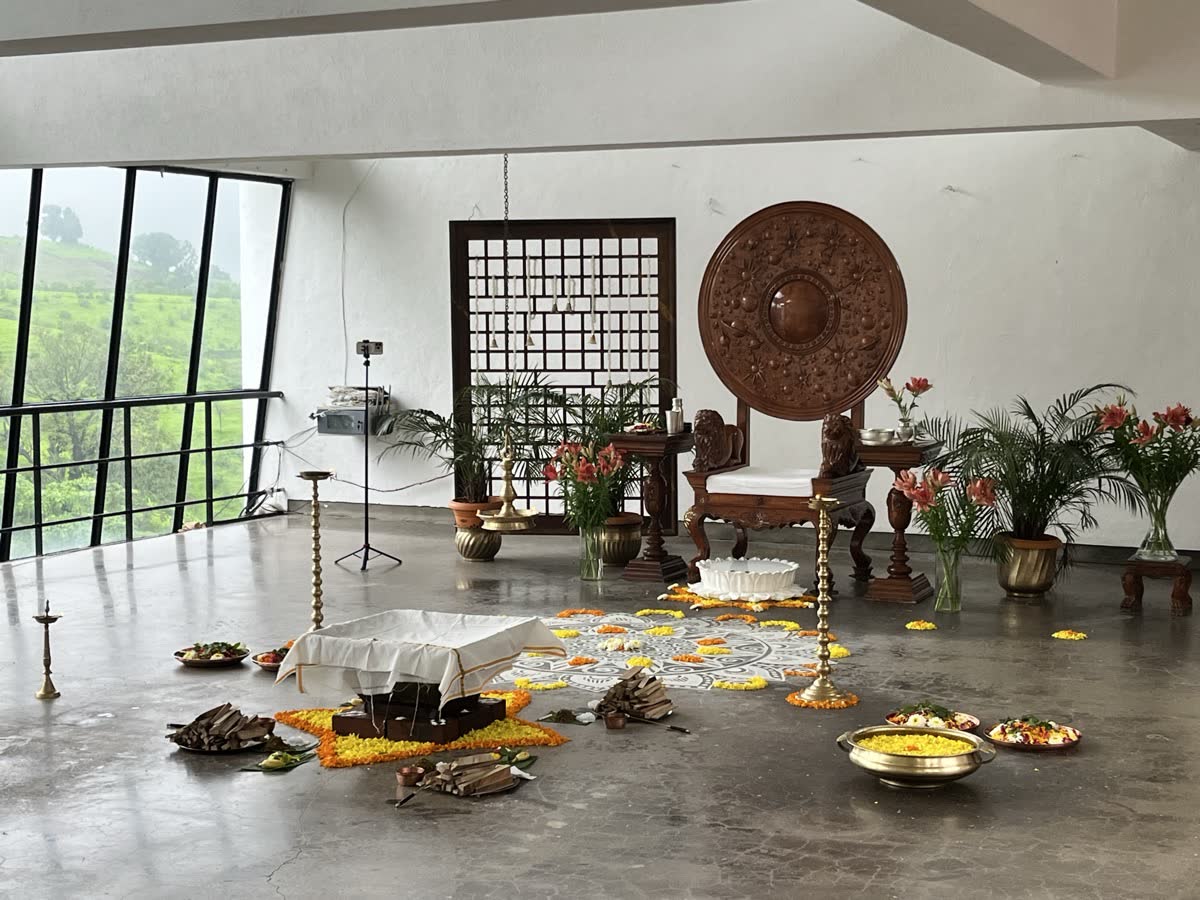 Guru Purnima preparations at Shreejaashram, Khodala